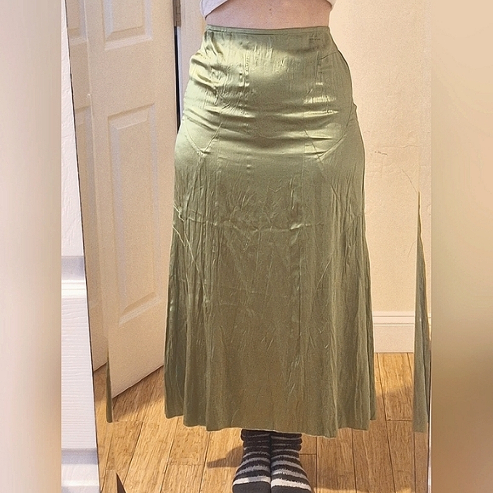 🍃SILK🌱 Green,Maxi Skirt